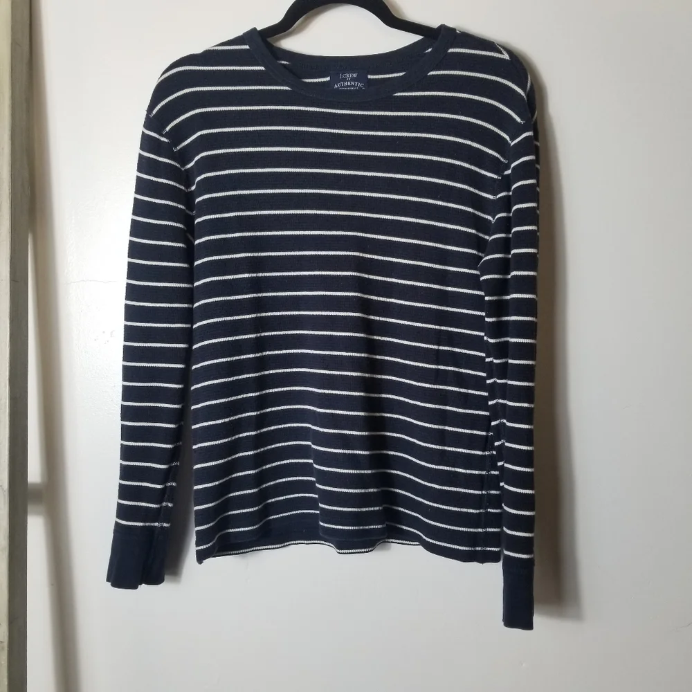 J. CREW AUTHENTIC THERMAL OVERSIZED LONG SLEEVE SHIRT SIZE SMALL 100% COTTON